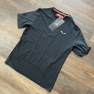Salewa Pedroc Dry Mesh T‎ Shirt Black Men's Sz M Hiking Outdoor Cycling